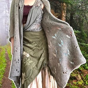 True Vintage y2k Fairy Grunge Mohair Sharkbite Duster Cardigan, Size S